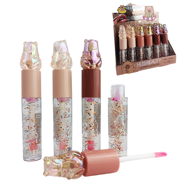 Brillos Labiales Cute Lip Gloss en Presentación de Capibara Surtidos Huxia Beauty