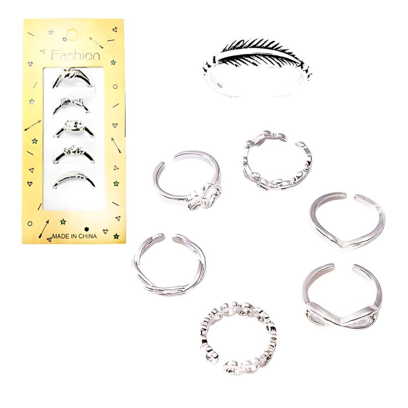 Paquete de 5 anillos Fasion Surtidos