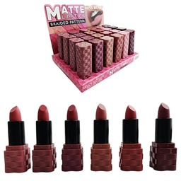 [6941898917909] Labial matte Lip Stick Braided Pattern tonos surtidos - Miss Rose