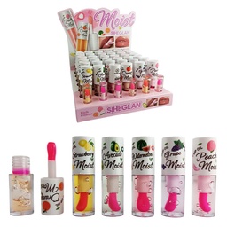 [6971818001647] Brillo labial Lip Gloss con tonos variados presentación de frutas Siheglam
